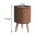 thumbnail image 3 of DOLITY Plant Basket with Legs Rattan Basket Decorative Simple Basket Planter Flower Pot Cylinder Dark Brown, 3 of 9