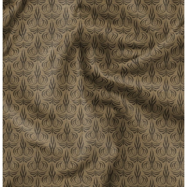 Soimoi Rayon Fabric Palmette Damask Print Fabric by the Yard 56 Inch Wide