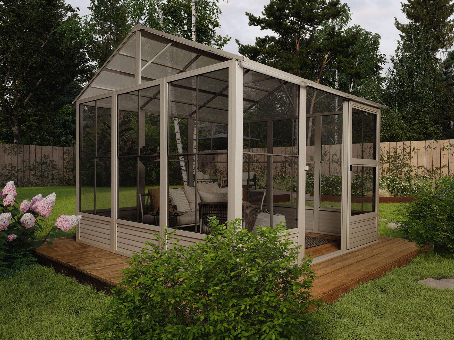 Gazebo Penguin Myrdal 11 ft x 10 ft Polycarbonate Roof Solarium - Beige