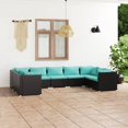 thumbnail image 1 of vidaXL 9 Piece Garden Lounge Set with Cushions Poly Rattan Black, 1 of 4