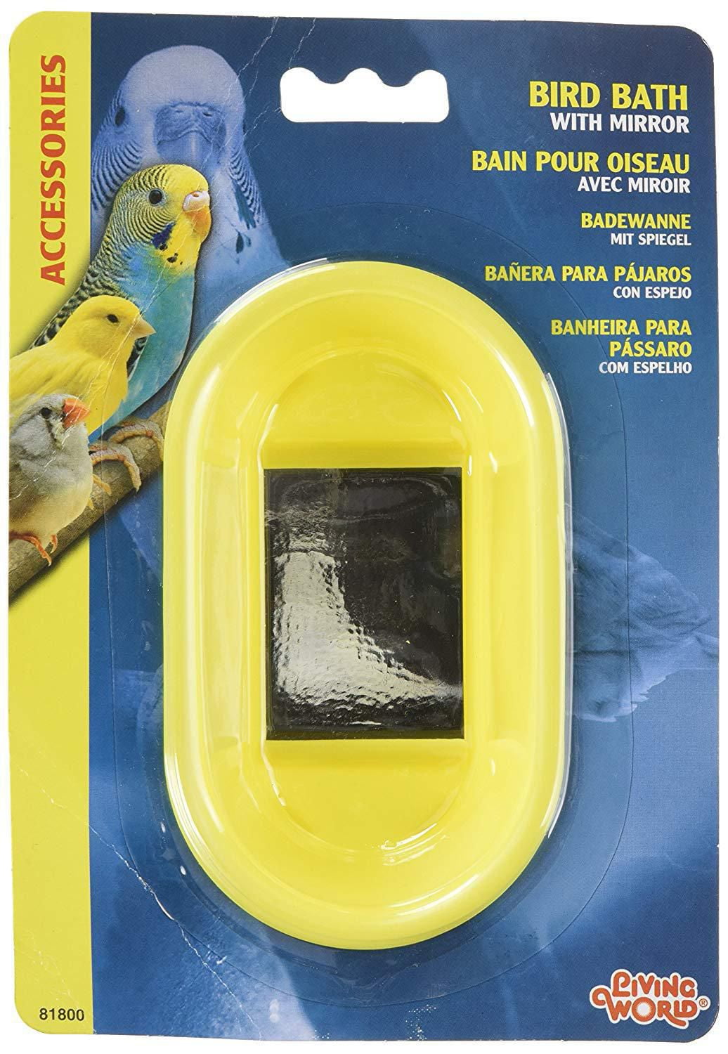 Baignoire avec miroir Living World pour oiseaux, ovale