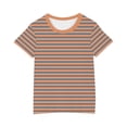 thumbnail image 4 of Penkiiy T-Shirts à Manches Courtes à Blocs de Couleur Rayés pour Filles, Col Rond Décontracté, Été, Mignons, Hauts Tee 4-13 Ans Orange, 4 of 4