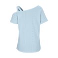 thumbnail image 3 of tarylea Going Out Tops For Women 1 Cold Shoulder Top Eyelet Short Sleeve Shirts Loose Fitted, 3 of 4