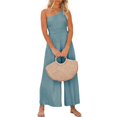 thumbnail image 1 of Women Romper Sleeveless Off-Shoulder Neck Wide-Leg Trousers, 1 of 2