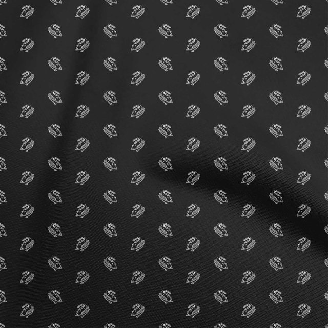 oneOone Tissu Polyester Spandex Noir Rétro Minimal Fer Matériel de Robe Tissu Imprimé Tissu au Mètre 56 Pouces de Large