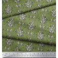 thumbnail image 2 of Soimoi Rayon Fabric Leaves Block Printed Craft Fabric by The Yard 42 Inch Wide, 2 of 5