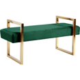 thumbnail image 1 of Meridian Furniture Olivia Contemporary Velvet Bench in Green, 1 of 9