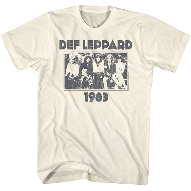 Def Leppard Def Leppard T-Shirt pour Adulte Naturel Monochrome 1983 TG