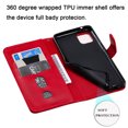 thumbnail image 3 of Étui pour Samsung Galaxy Note 10 Lite, Portefeuille à Poche Zippée en Cuir, Fermeture Magnétique, Étui à Rabat - Rouge, 3 of 5