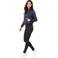 thumbnail image 3 of INSPIRE CHIC Vestes Matelassées pour Femmes Col Montant Fermeture Éclair Manches Raglan Blouson Bomber, 3 of 6