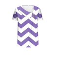 thumbnail image 4 of FAIWAD Women Summer Tops Short Sleeve Irregular V Neck Button T-Shirts Geometric Color Block Print Tees Blouses, 4 of 5