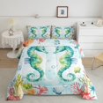 thumbnail image 1 of Erosebridal Ensembles de Literie Hippocampe Simple avec Couette pour Enfants, Insert de Couette Hippocampe, Décor Corail Coloré, Réversible 2 Pcs, 1 of 7
