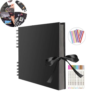 Scrapbook Photo Album 80 Pages, DIY Black Page Scrap Book