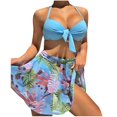 thumbnail image 1 of Birdeem Womens Printed High Waisted Split Swimsuit Three-Piece Swimsuit Set, 1 of 1