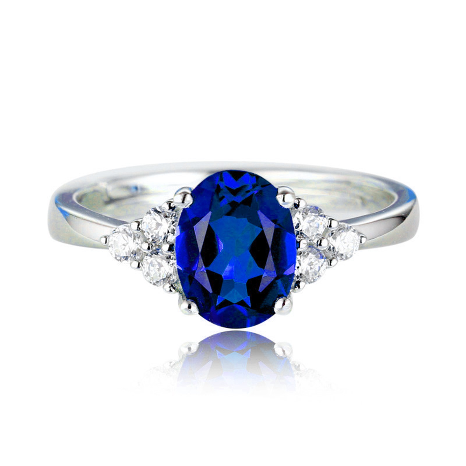 Riforla Bague Rétro de Mode pour Femme, Bijou de Simulation, Bague Diamant, Bague d'Ouverture, Bagues, Bleu