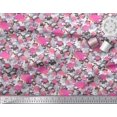 thumbnail image 3 of Soimoi Poly Georgette Fabric Camouflage Texture & Flamingo Bird Printed Fabric 1 Yard 52 Inch Wide, 3 of 3
