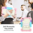 thumbnail image 3 of Case for iPad Mini 7 A17 Pro 2024/Mini 6 2021 8.3 Inch 7th/6th Gen with Screen Protector, 360 Degree Rotating Kickstand Hand Strap Shockproof Cover with Shoulder Strap, Rainbow Pink, 3 of 7