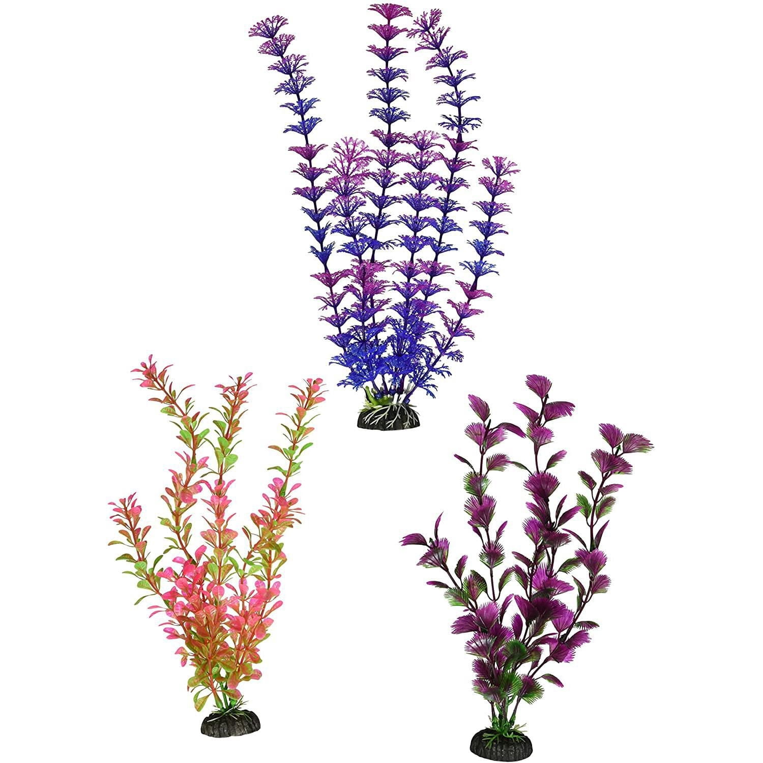 Penn Plax Multi-Pack Colourful Assorted Aquaplants, 3 pack