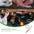 thumbnail image 3 of OULII 1 Set Meditation Aid Singing Bowl Mallet Rubber Singing Bowl Stick Brown Music Performance, 3 of 8