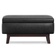 thumbnail image 2 of Simpli Home Owen 36 Pouces Ottomane de Rangement en Similicuir, Noir Vieilli, 2 of 8