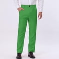 thumbnail image 2 of Styesk Men's Pants Men's Straight Solid Color Print Pocket Casual Suit Button Pants, 2 of 8