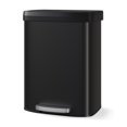 thumbnail image 1 of 60L / 16 Gallon Black Stainless Steel Step Trash Can - Soft-Close Plastic Lid, Rustproof Kitchen Garbage Bin, Liner Rim, Rear Handle, Large Capacity for Home, Bathroom, or Office, Black, 1 of 7