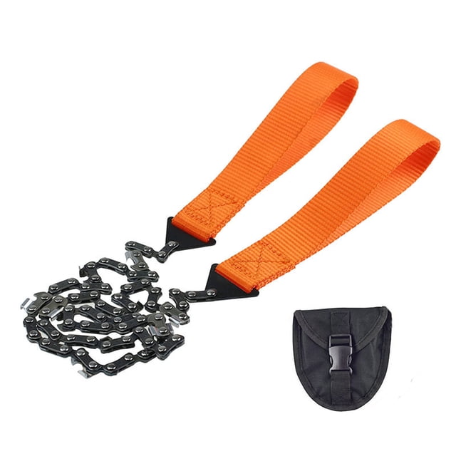 EGNMCR Msyuusr Pocket Chainsaw 25.6 Inch Survival Saw With Handles, Pocket Rope Saw Portable Folding Hand Chain Saw With Bag For Outdoor Survival Camping Hunting Tree Hand pull chain saw