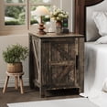 thumbnail image 4 of AKDSteel Farmhouse Nightstand With Usb Charging Station, Rustic 18" Bedside Table With Sliding Barn Door And Two-Tier Storage, 4 of 8