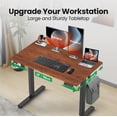 thumbnail image 3 of IMGadgets Standing Electric Adjustable Desk | 40'' x 24'' Large Workspace with 2 hooks | Ergonomic Sit-Stand Desk | Scratch-Resistant & Waterproof  | Height Adjustable Desk for Work and Home, 3 of 9