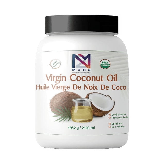 Huile de Coco Biologique Pressée à Froid (Non Raffinée) M2N2 (2100 ml)