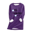 thumbnail image 1 of Womens Round Neck Thickened Plush Warm Long Sleeve Tops, 1 of 1