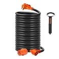 thumbnail image 1 of VEVOR Rallonge pour VR de 50 Pi, 50 A, Cordon d'Alimentation STW pour VR Robuste, Fiche NEMA 14-50R Femelle NEMA 14-50P Mâle, avec Poignée Indicatrice à DEL Adaptateur 15 A, pour VR, Tramways, Génératrices, Campeurs, Homologué ETL, 1 of 9