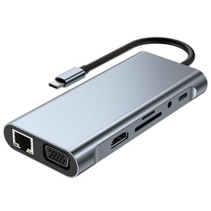 axGear 11-in-1 USB C Hub 4K USB C to HDMI Adapter SD/MicroSD Card Reader 4 USB 3.0 Port