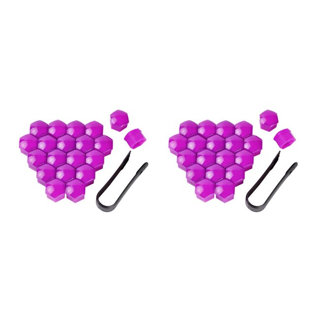 serony Pack de 20 Bouchons d'Écrou de Roue de Voiture Anti-Rouille Moyeu Automatique Couvercle à Vis Remplacement en Plastique 17-21mm Écrous d'Automobile Protecteurs Violet 19mm 2Set