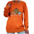 thumbnail image 2 of Thanksgiving Women Print Loose O-Neck Long-Sleeved Fleece Oversized Sweatshirt Pullover, 2 of 9