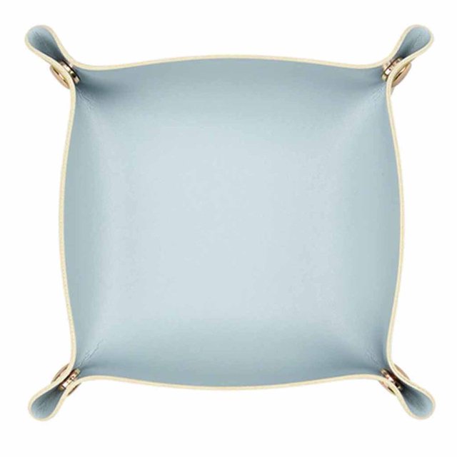 Key Storage Box Multi-purpose Snap Button Design Faux Leather Desktop Jewelry Cosmetic Plate Tray for Home