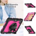 thumbnail image 4 of Case for iPad Mini 7 A17 Pro 2024/Mini 6 2021 8.3 Inch 7th/6th Gen with Screen Protector, 360 Degree Rotating Kickstand Hand Strap Shockproof Cover with Shoulder Strap, Rose PC, 4 of 7