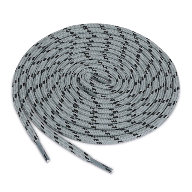 INSPIRE CHIC 3 Paires Lacets Ronds Antidérapants Résistants à l'Usure pour Bottes pour la Randonnée la Marche Chaussures d'Extérieur en Gris Pâle avec accents Noirs, Mesurant 140cm (55.11 Pouces) de Longueur. Conçus pour l'Entretien des Chaussures et les Accessoires, en Matériau polyester durable avec une Largeur de 0.5cm (0.2 Pouces).