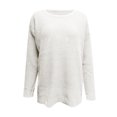 thumbnail image 4 of Mrat Chandails d'Automne pour Femmes Mode pour Femmes à Rayures Colorblock Court Court Chandail en Tricot Court Chandails Courts pour Femmes P-89 Blanc P, 4 of 5