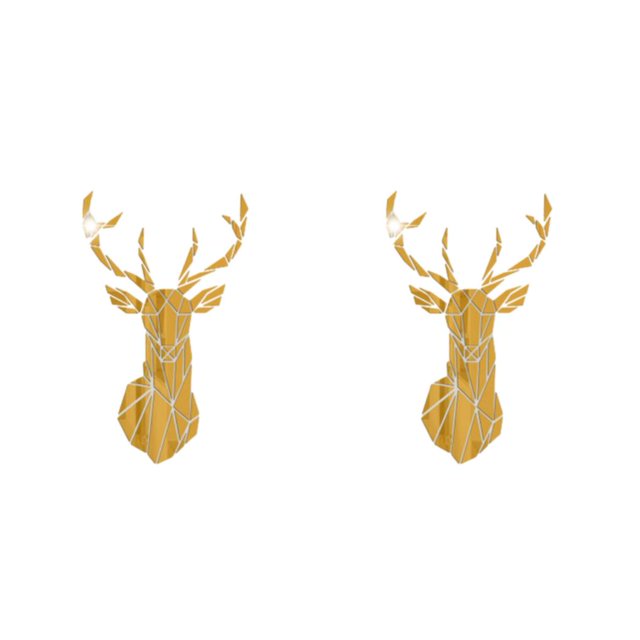 Redempat Living Space With 3D Mirror Deer Wall Sticker Easy To Paste And Remove gold S 2Set