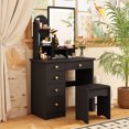 thumbnail image 1 of OXYLIFE Coiffeuse avec Tabouret pour Chambre, Noir, 1 of 5