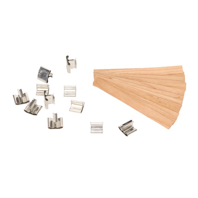 Wood Candle Wicks, Degradable Wood Log Smokeless Wooden Candle Wicks With Base For DIY Candle Making