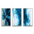 thumbnail image 2 of Designart "Blue Onyx Marble Essence" Abstract Framed Wall Art Set Of 3 - Teal Abstract Frame Gallery Wall Set For Home Decor, 2 of 6
