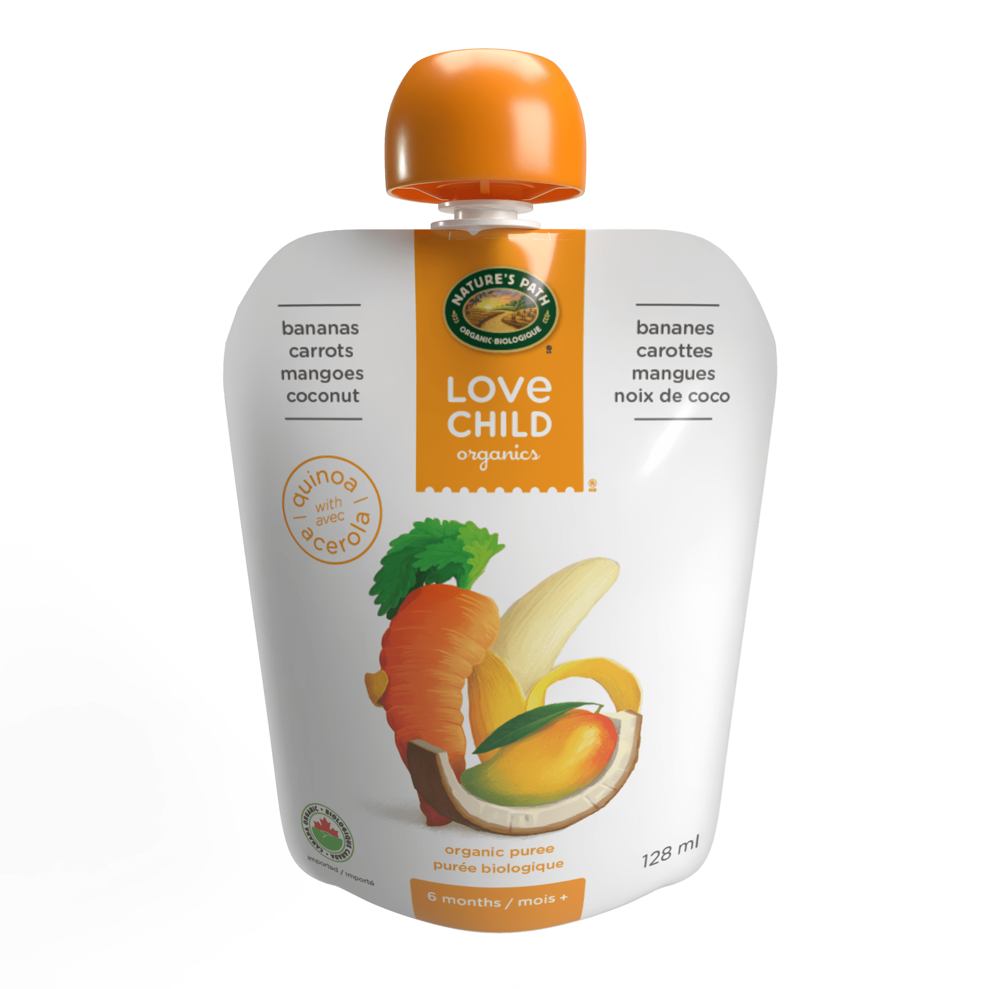 Love Child Organics Super Blends Baby Puree - Bananas, Carrots, Mangoes & Coconut 128 Ml
