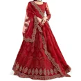 thumbnail image 3 of Fashion Women's Net Embroidered Semi-Stitched Lehenga Choli, 3 of 4