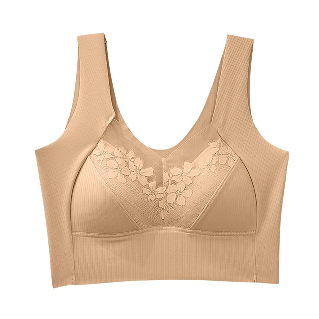 Timegard Plus Size Bras for Women No Underwire High Support Lace Comfort Back Smoothing Daily Bras