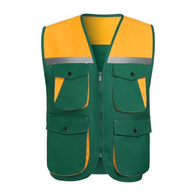 Mineart Safety Vest for Men Reflective Hi Vis Zip Up Work Waistcoat Multi Pocket for Outdoor Working