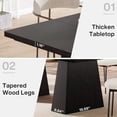thumbnail image 5 of Tribesigns Dining Table for 6, Farmhouse Wood Kitchen Table with Pedestal for Dining Room, Black, 5 of 5