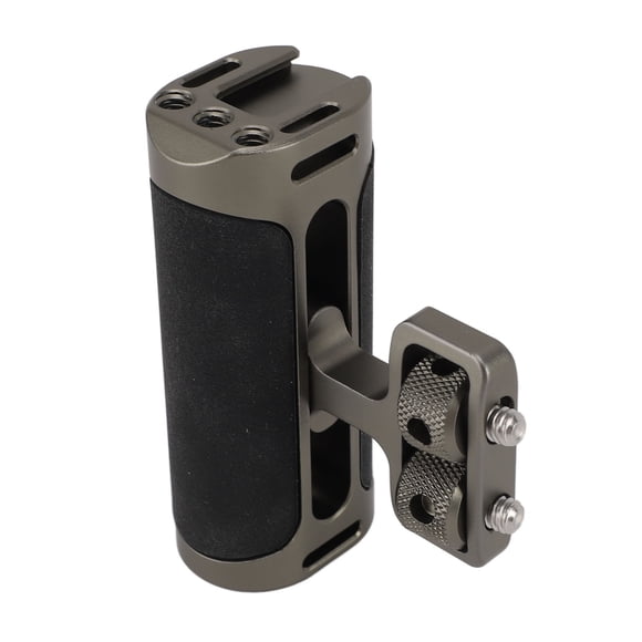 Camera Cage Side Handle, Aluminum Alloy Silicone Camera Cage Side Handle with 1 4 Screw Cold Shoe Mount,Easy Installation for Photography