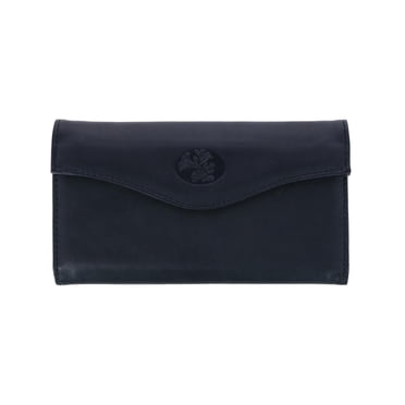 Buxton  Leather Long Bifold Organizer Wallet with Floral Emboss (Women's)